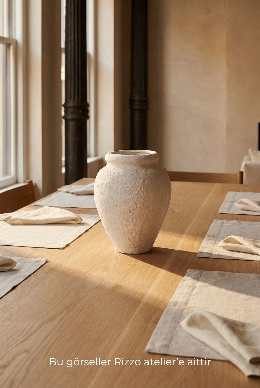Dokulu Beyaz Vazo — Rizzo Atelier