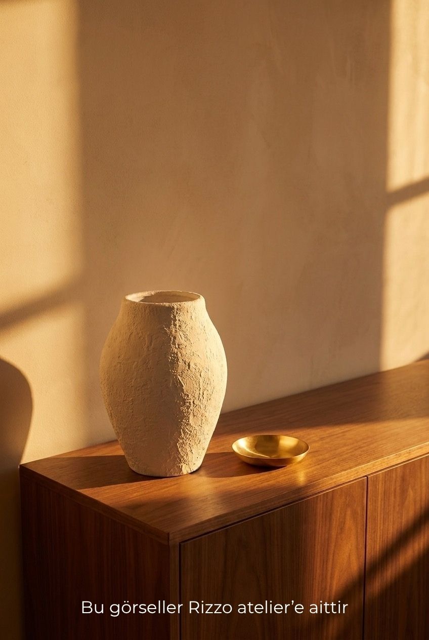 Beyaz Uzun Dokulu Vazo — Rizzo Atelier